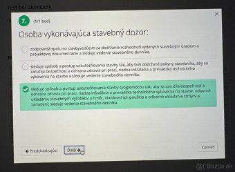 Otázky, testy, katalóg prác – Stavebný dozor / Stavbyvedúci - 2