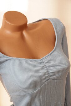 Bledo modrý body top, S - 2