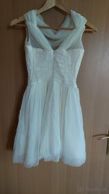 Kremove kratke spolocenske saty - 2