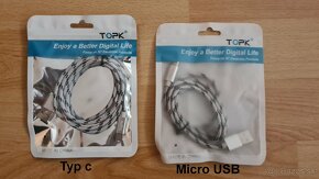 Dátový a nabíjací kábel Micro USB alebo Type C - 2