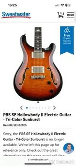 PRS SE HOLLOWBODY II - TRI-COLOR SUNBURST - 2