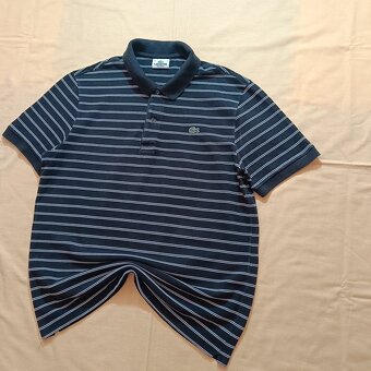 Lacoste čierna polokošeľa s krátkym rukávom pruhovaná M/L - 2
