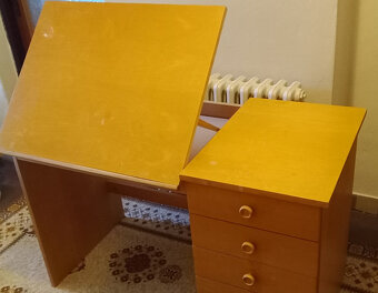 Kancelársky študentský stôl so sklopnou doskou - 2