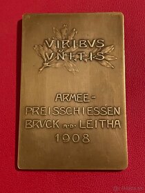 Bronzová plaketa Franc Jozef -viribvs vnitis - 2