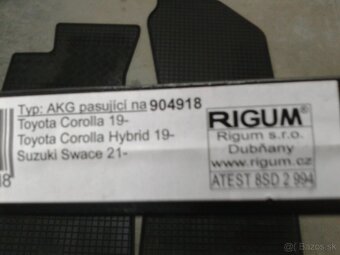 Gumové autokoberce Rigum pre TOYOTA - 2