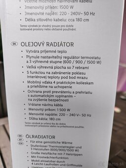 Olejový radiátor Silvercrest - 2