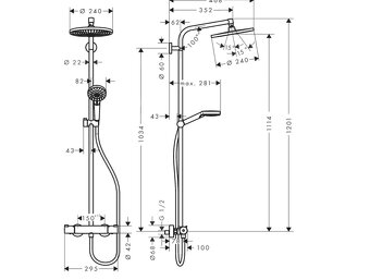 Hansgrohe Crometta S240 Showerpipe s termostatom - 2