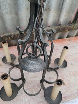 Stary kovaný luster - retro - 2