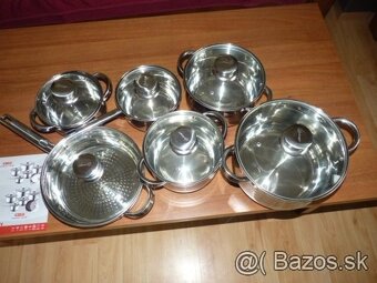 Predam sadu novych nerezovych hrncov BACHMAYER - - 2