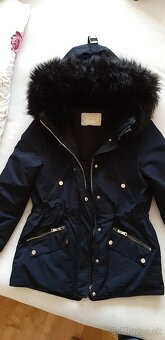 Tmavomodrá bunda Zara XS - 2