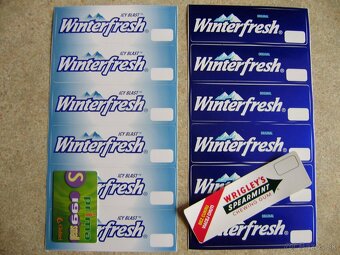 Predám, nálepky, žuvačky Wrigleys Winterfresh. - 2