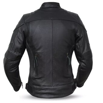 Moto Dámska Kožená Čierna Bunda 2 V 1 - 2