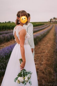 Svadobné šaty s krajkou a tylovou sukňou + darčeky zdarma - 2