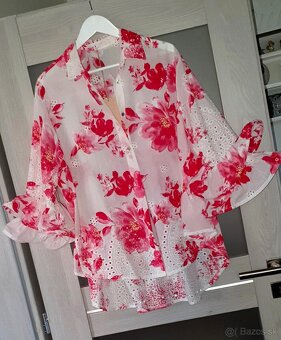 Bavlnená blúzka s madeirou - 2