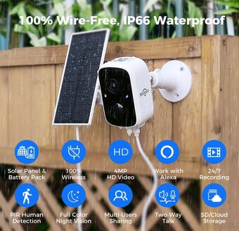 Solar Wifi bezpečnostna 4mpix kamera - 2
