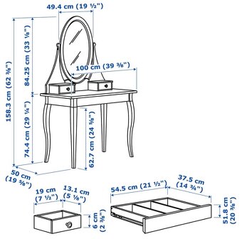Toaletný stolik Ikea Hemnes - 2