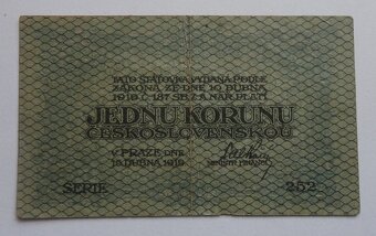 Predám 1 Kčs- 1919 - 2