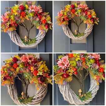 Jesenný veniec STROM 38cm dekorácia na dvere venček - 2