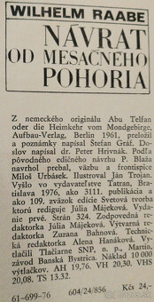 Predám knihu Wilhelm Raabe – Návrat od mesačného pohoria, 19 - 2