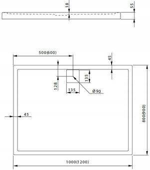 Sprchovacia vanička 120x80 NOVÁ NEROZBALENÁ - 2