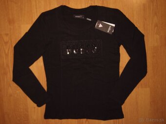 Guess dámske čierne tričko s dlhým rukávom - 2