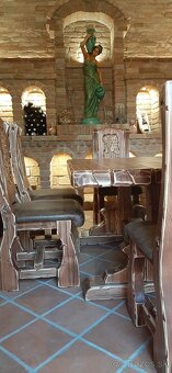 Drevený stôl 160×90 +6 stolićkov do vinnice - 2