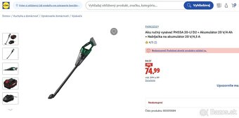 Aku ručný vysávač PHSSA 20-Li - 2