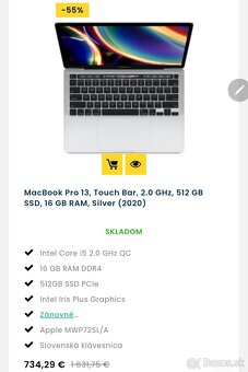 Predam MacBook Pro 13 2020, Touchbar, 512/16. - 2
