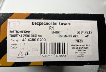 Bezpečnostné kovanie ROSTEX R1 90/32 mm - NOVÉ - 2
