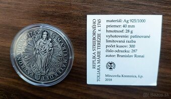 Predám repliku toliara M. Terézie z r. 1745 - 2