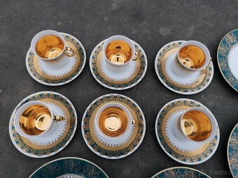 Predám zlato-tyrkysová porcelánová sada - 2