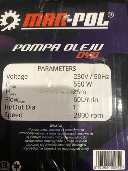 Čerpadlo na olej Mar-Pol 550w - 2