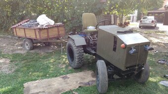 Malotraktor domácej výroby + vlečka a náradie - 2