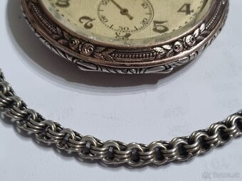 Strieborné, vreckové hodinky,Lanco. - 2