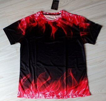 Elastické čierno červené tričko, v. L/XL/XXL - 2