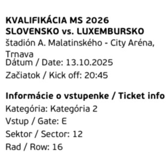 Slovensko -Luxembursko - 2
