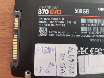 SSD 500GB SAMSUNG 870EVO SATA3 (6.0Gbps) - 2