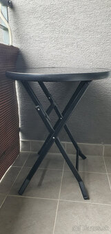 Skladací stôl so sklenenou doskou, priemer 60cm - 2