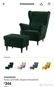 Kreslo a podnožka IKEA STRANDMON - 2