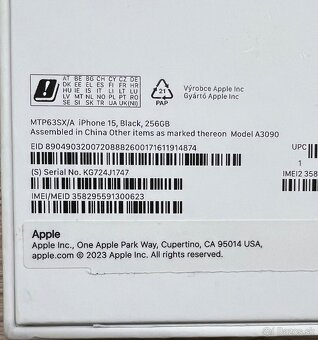 iPhone 15 black 256GB - 2