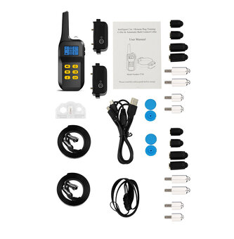 Elektrický obojok pre psa 2v1 pre 2 psov - Dosah 1000m - 2