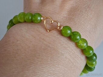 Náramok zo 6mm peridotu (olivínu) - 2