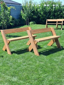 Drevená lavička/lavica do záhrady - 2