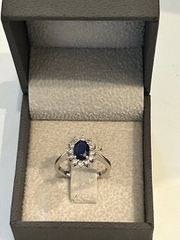 Zafírový prsteň s diamantmi - 2