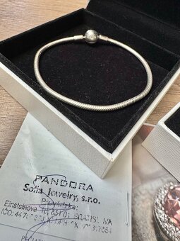 PANDORA naramok 20cm a privesky - 2