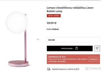 60% ZLAVA Lexon Bubble LED lampa s Qi - svetloružová - 2