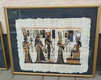 Egyptský obraz originál papyrus ručná maľba - 2
