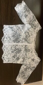 Biele svadobné transparentné bolero - 2