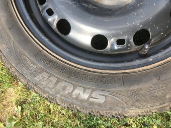 Plechové disky R15 s gumami Kormoránov Snow 185/60R15 - 2