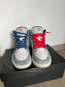 Tenisky Nike Jordan 1 Mid French Blue Fire Red - 2